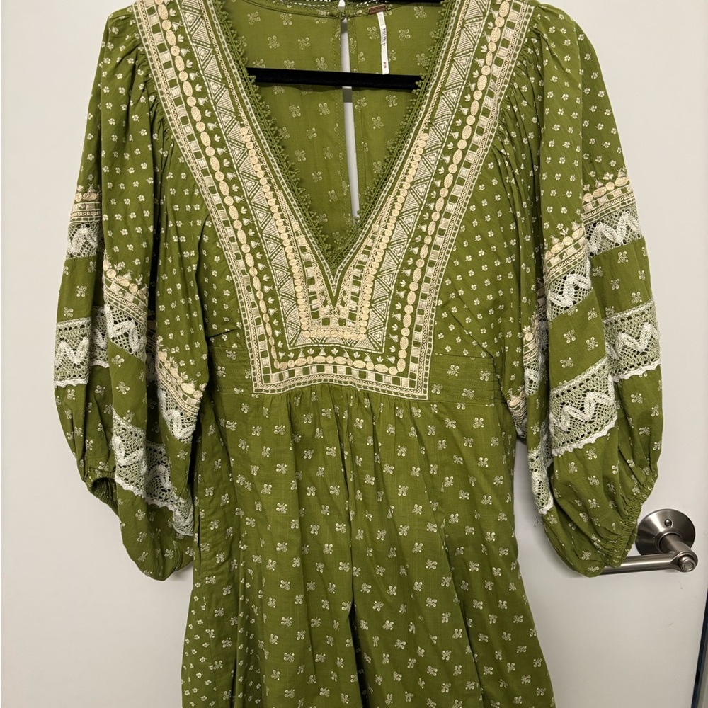 Free People Green Bohemian Dress